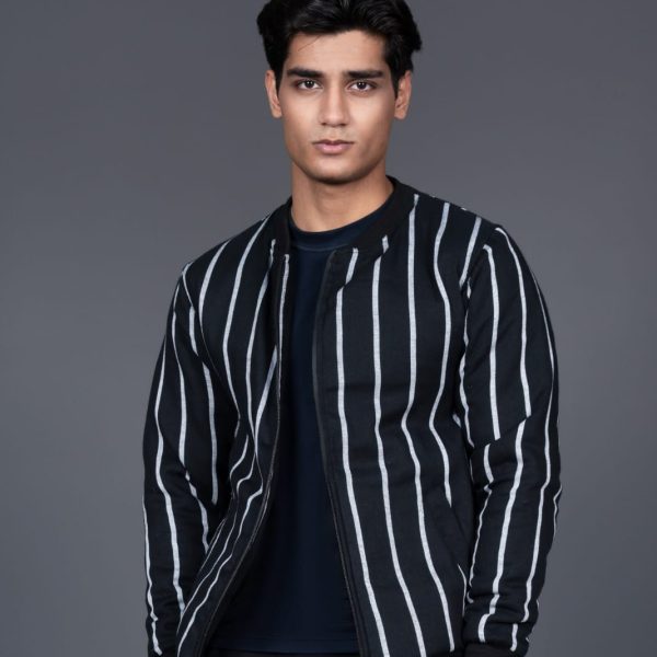 Black Jacket Quilted- Bomber-9504-01