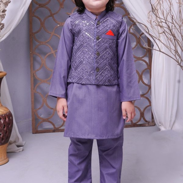 Plum Purple Waistcoat Suit-KC 025