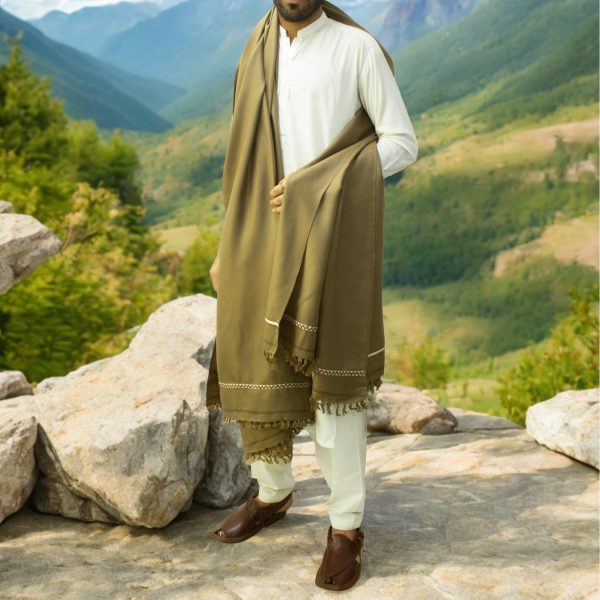 Swati Dhussa Shawl For Men - Bownish Grey