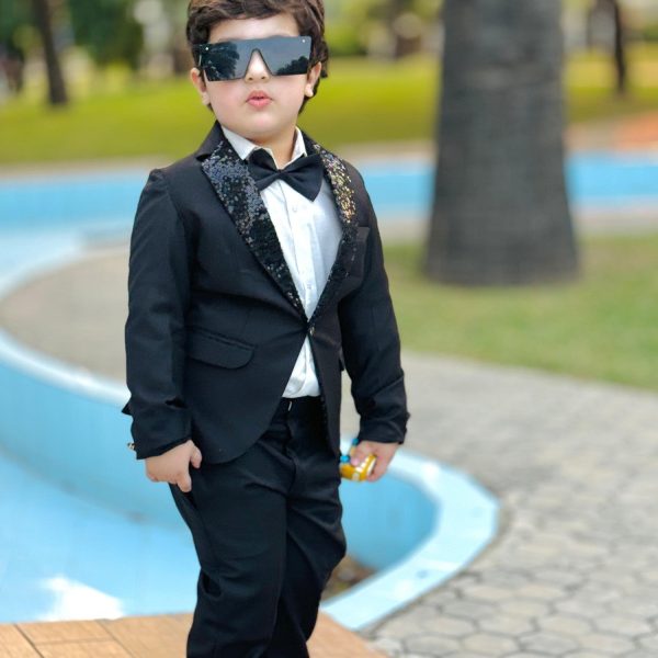 4pcs Sequence Black suit (Coat+Pant+Shirt+Bow) - SCP 007
