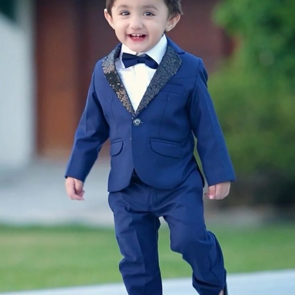 4pcs Sequence Blue suit (Coat+Pant+Shirt+Bow) - SCP 008
