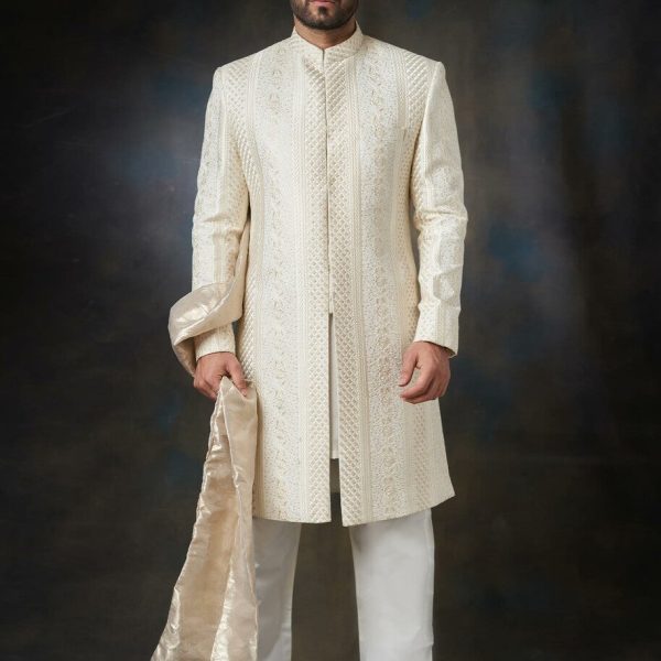 White Talisman - All embroidered Sherwani